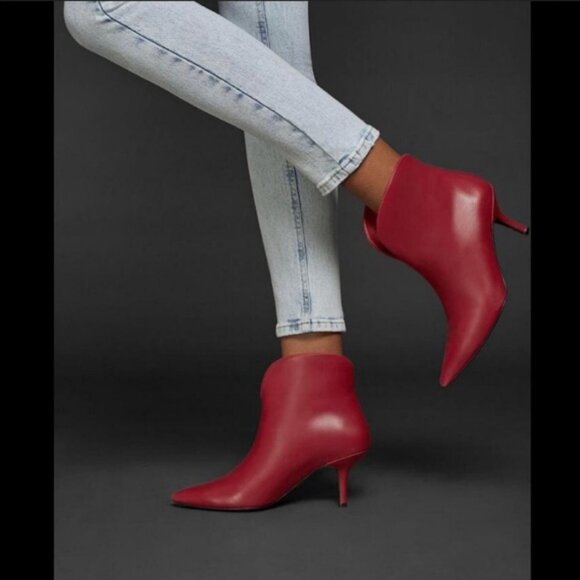 💕ANINE BING💕 Annabelle Boots 100% Leather Pointed Toe Ankle Booties Red 40 - Picture 7 of 17